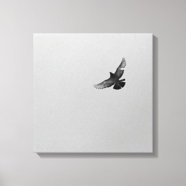 Cool Modernes B&W fliegender Vogel, einfach modern Leinwanddruck (Vorderseite)
