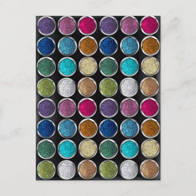 cool modische, farbenfrohe Glitzer-Augenschatten Postkarte (Vorderseite)
