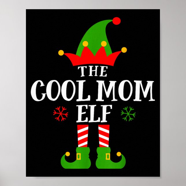 Cool Mom Elf Funny Matching Family Christmas Pajam Poster (Vorne)