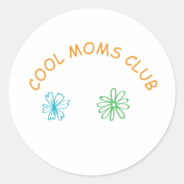 Cool moms club runder aufkleber (Vorderseite)