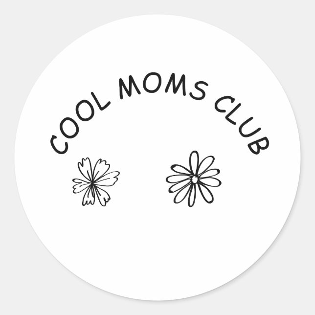 Cool moms club runder aufkleber (Vorderseite)