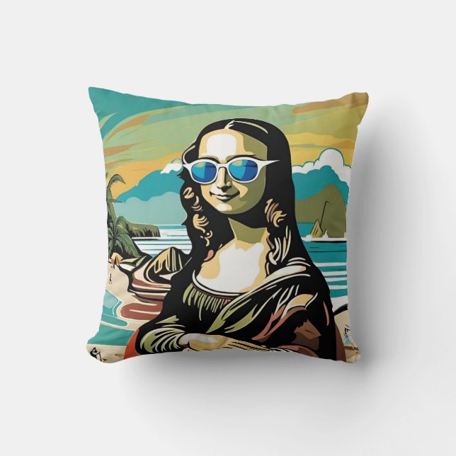 Cool Mona Lisa Kissen (Vorderseite)
