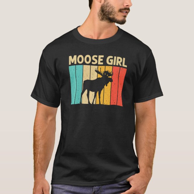 Cool Moose For Girls Kid Moose Alaska Moose Elk Hu T-Shirt (Vorderseite)