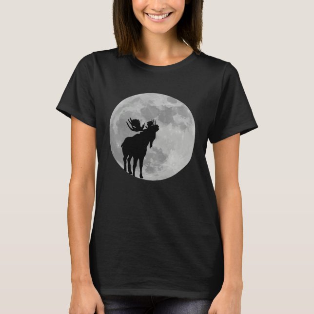 Cool Moose  Moon    Howling Moose T-Shirt (Vorderseite)