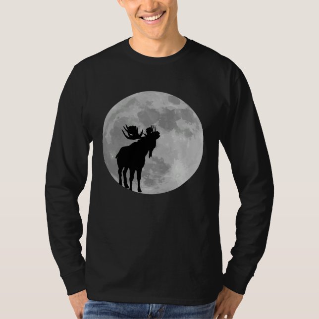 Cool Moose  Moon    Howling Moose T-Shirt (Vorderseite)
