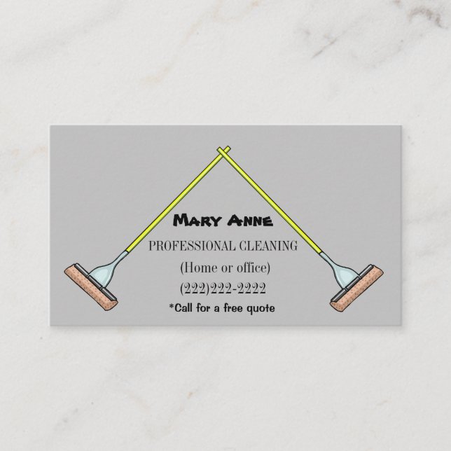 Cool Mops Design Berufliche Reinigung Visitenkarte (Vorderseite)