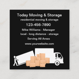 Cool Moving And Storage Thema Quadratische Visitenkarte