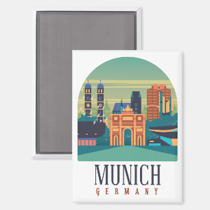 Cool München Deutschland Jahrgangsreise Magnet