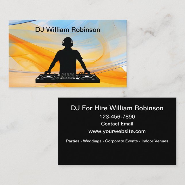 Cool Music DJ zu mieten Visitenkarte (Vorne/Hinten)