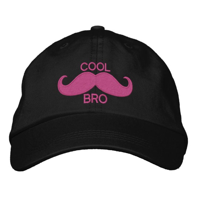 COOL Mustache BRO Bestickte Baseballkappe (Vorderseite)