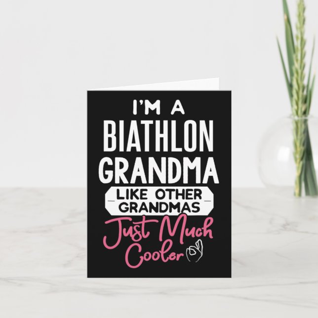 Cool Mütter Tag Biathlon Oma Karte (Vorderseite)