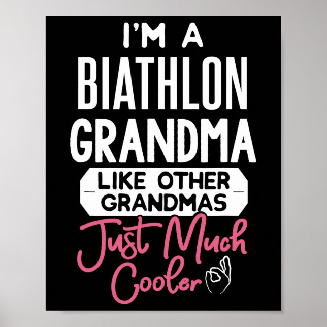 Cool Mütter Tag Biathlon Oma Poster (Vorne)