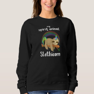 Cool My Spirit Animal Slothicorn Funny Sloth Unico Sweatshirt