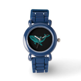 Cool Neon Geometric Whale Watch for Kids Armbanduhr