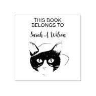 Cool Nerdy Art Cat Book Das Personalisierte Buch Gummistempel
