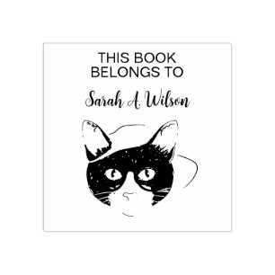 Cool Nerdy Art Cat Book Das Personalisierte Buch Gummistempel