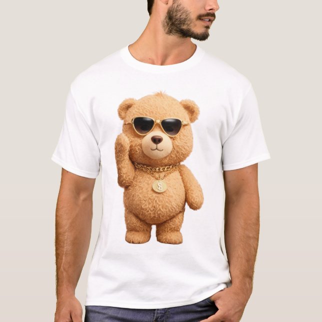 Cool, Niedlich, Teddybär mit Klumpen T-Shirt (Vorderseite)