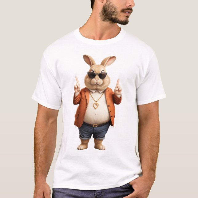 Cool, Niedlich, trendy Bunny T-Shirt (Vorderseite)