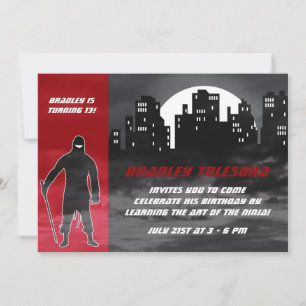 Cool Ninja dans la ville Invitation d'anniversaire