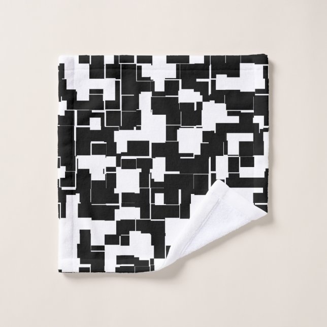 Cool noir et blanc Tendance Motif élégant (Gant de toilette)