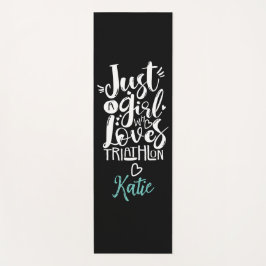 Cool nur eine Girl Triathlon Liebe Schwarz und Wei Yogamatte