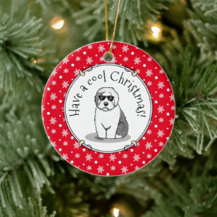 Cool Old English Sheepdog (Grau 1) Niedlich Funny Keramik Ornament