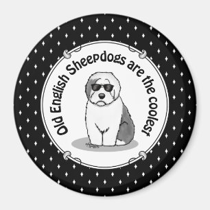 Cool Old English Sheepdog (Grau 1) Niedlich Funny Magnet