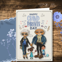 Cool Oma und Opa Tag Karte mit Enkelkindern