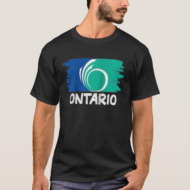 Cool Ontario Flag Raglan Baseball T-Shirt (Vorderseite)