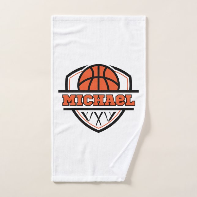Cool Orange Black Basketball Sports (Serviette à main)
