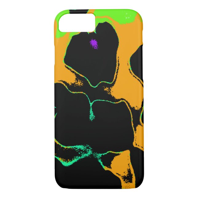 Cool Orange et noir Exotic Print iPhone 7 Coque (Dos)