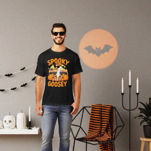 Cool Orange Halloween Gänse Cartoon Design T-Shirt