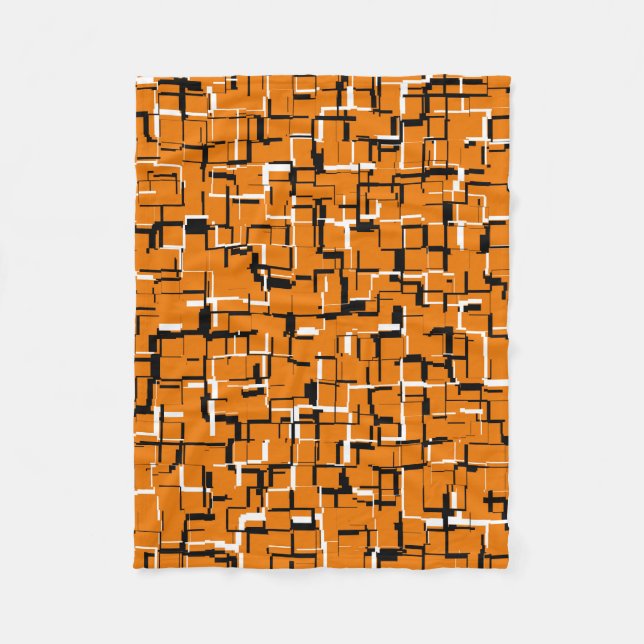 COOL Orange Schwarz-weiß Fleecedecke (Vorderseite)