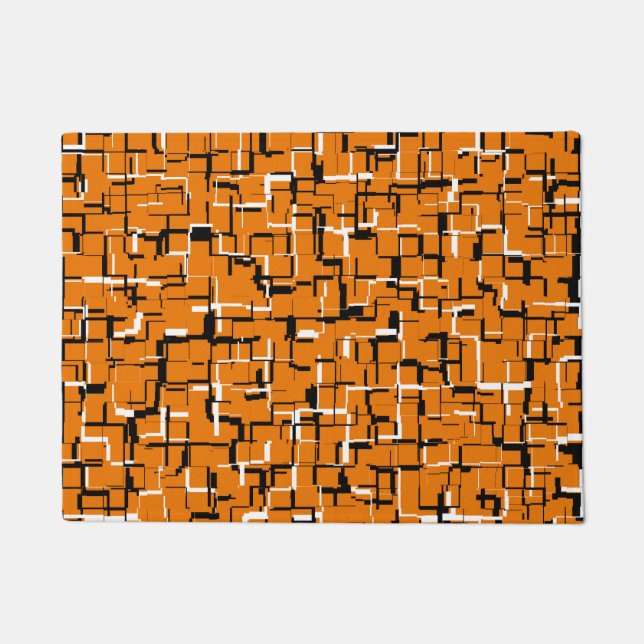 COOL Orange Schwarz-weiß Fußmatte (Vorderseite)