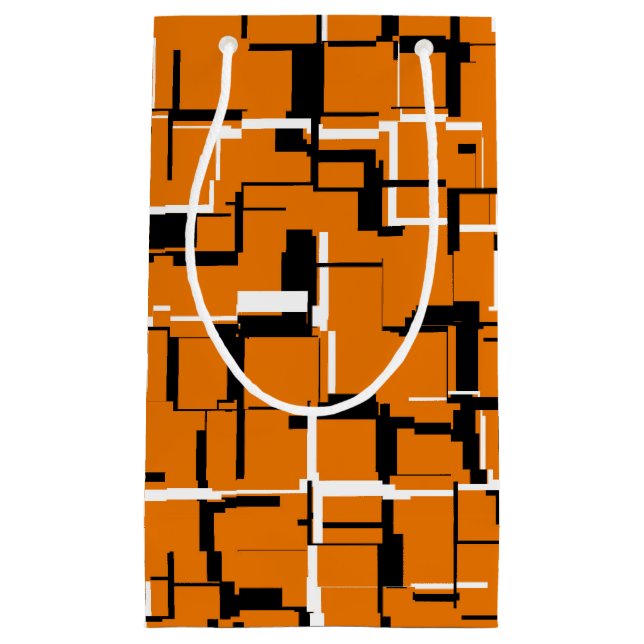COOL Orange Schwarz-weiß Kleine Geschenktüte (Vorderseite)
