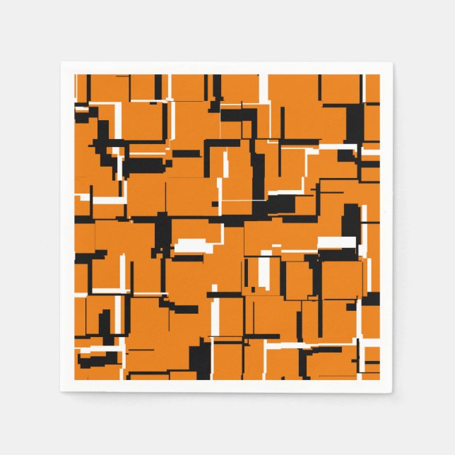 COOL Orange Schwarz-weiß Serviette (Vorderseite)