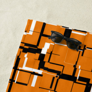 COOL Orange Schwarz-weiß Strandtuch