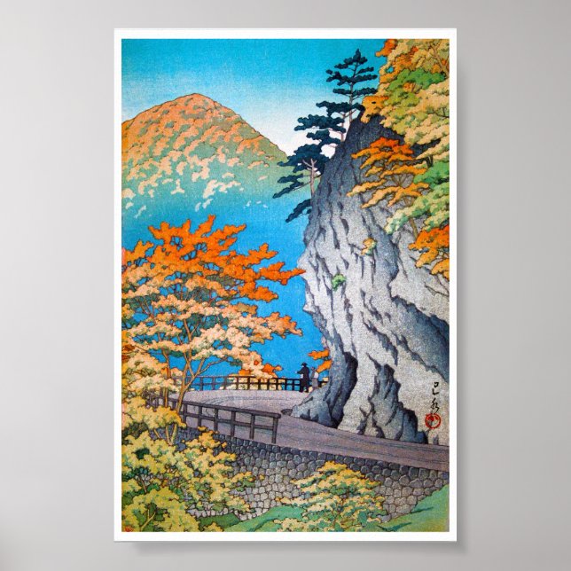 Cool oriental japanese autumn mountain scenery poster (Vorne)