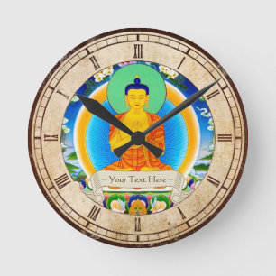 Cool oriental tibetan thangka god tattoo art runde wanduhr