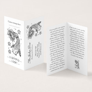Cool-orientalisch-japanische Koi Carp Fish Lotus B Visitenkarten