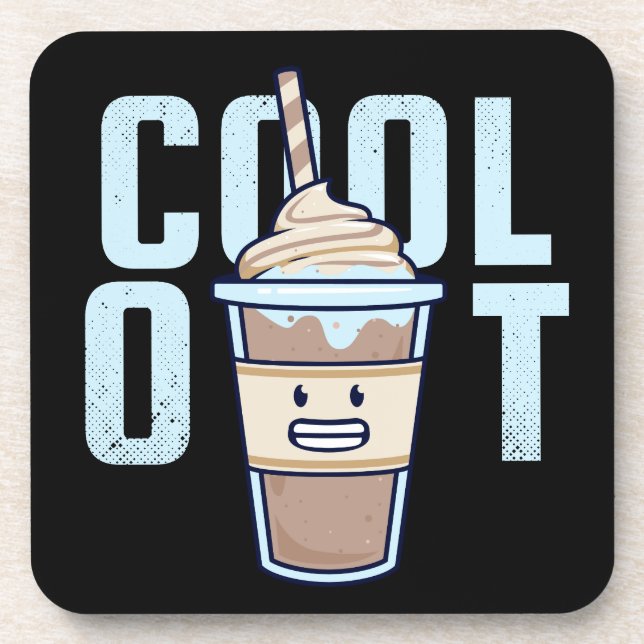 Cool Out Funny Kawaii Milkshake Getränkeuntersetzer (Vorderseite)