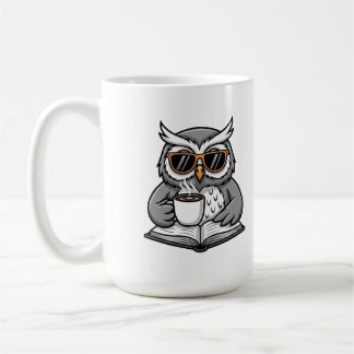 Cool Owl Reading With Coffee Kaffeetasse