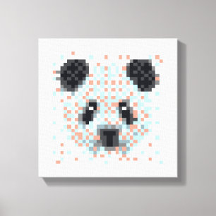 Cool Panda Pixel Art Leinwanddruck