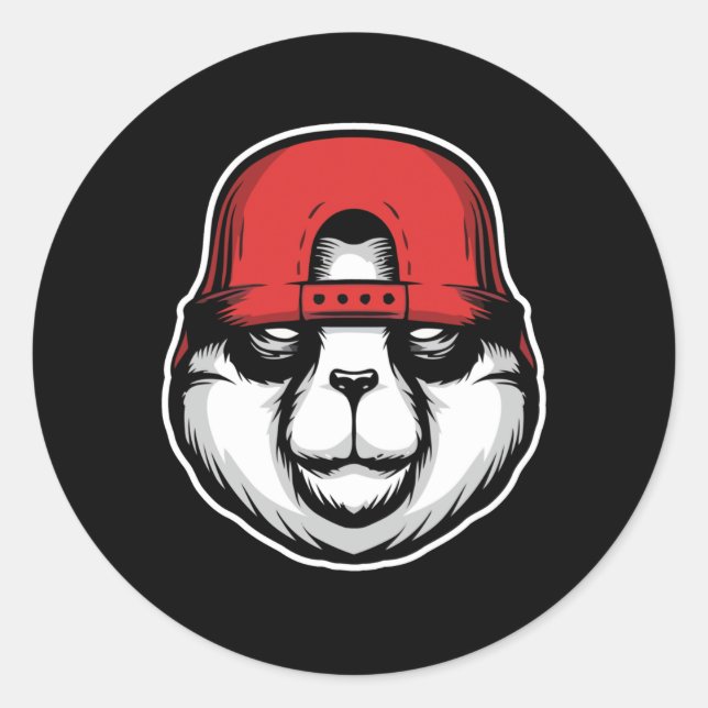 Cool Panda Runder Aufkleber (Vorderseite)
