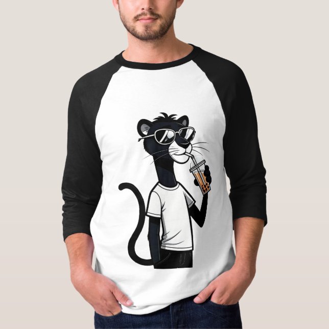 Cool Panther Graphic T-Shirt - Funny Bubble Tee Sh (Vorderseite)