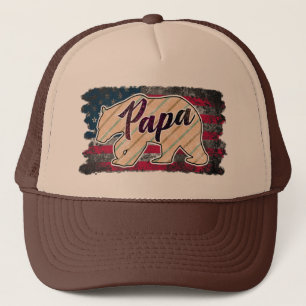 Cool Papa Bär Dad Wortkunst Truckerkappe