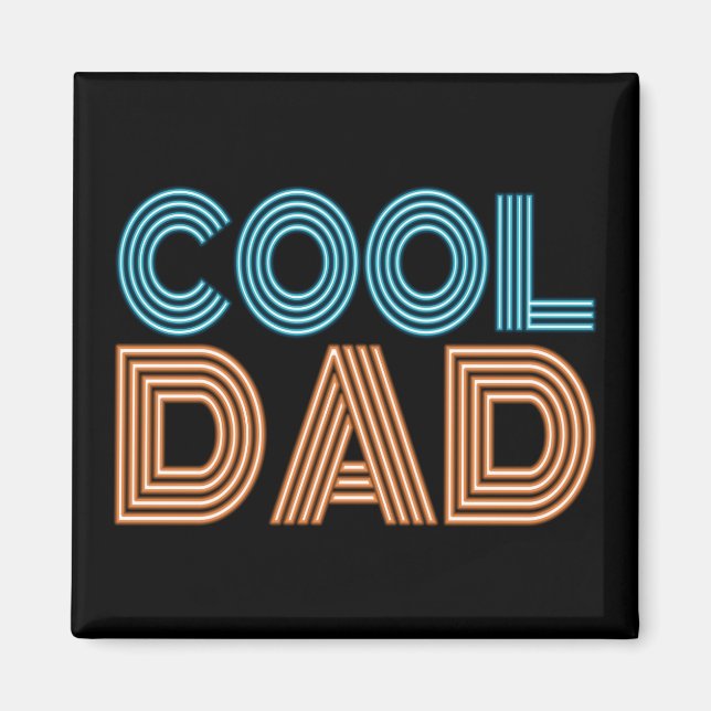 Cool Papa Fête des pères Neon Typographie | Magnet (Devant)