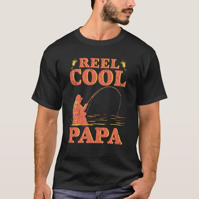 Cool Papa Funny Fishing Vatertag T-Shirt (Vorderseite)