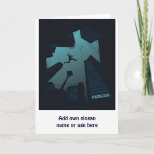 Cool PARKOUR Teen Graphics Gebäude Roof Jumping Karte