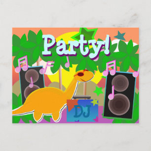 Cool Party DJ Dinosaurier Postkarte